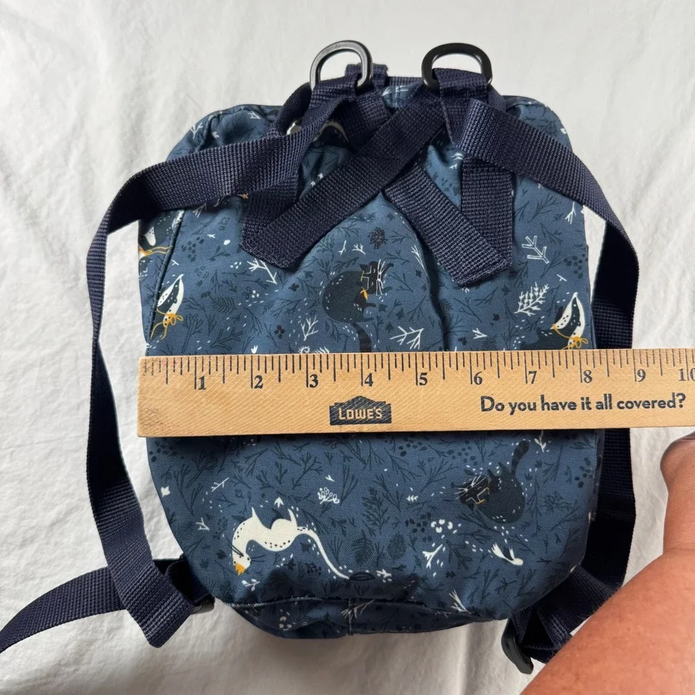 Fjallraven Kanken Mini Blue Fable Print Mini Backpack Shoulder Strap Handle